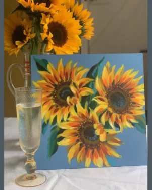 Canvas Club Sunflower and glass