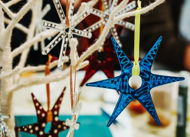 Fused Glass Danielle Hopkinson Decoration Workshop stars portrait
