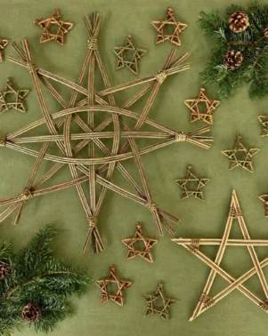 Willow Weaving 2026 Star Decorations Grey 1