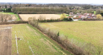 Aerial view of part of the Moat Meadows walk